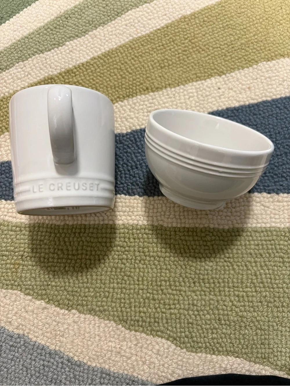 Le Creuset White Stoneware Mug & Rice Bowl Set